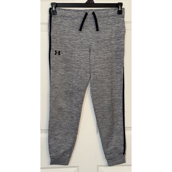 Under Armour Youth Grey With Black Coldgear Sweatpants Joggers Size Large - Picture 1 of 6